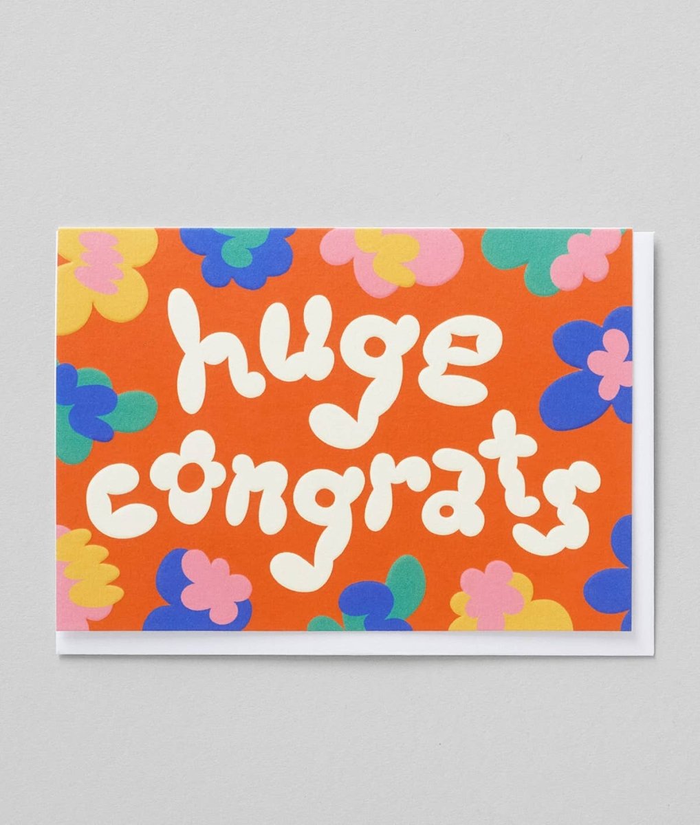 Wrap - HUGE CONGRATS Geprägte Geburtstagskarte - Grußkarte - ROSA ECK Concept Store