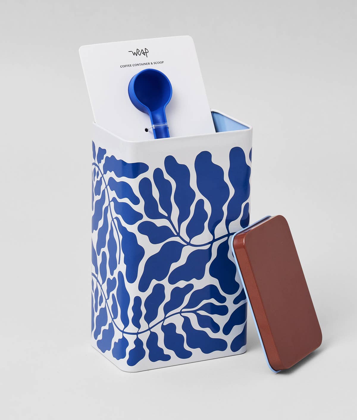Wrap - LEAVES Kaffeedose (Linnéa Andersson) - ROSA ECK - Blau, Blätter,