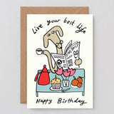 Wrap - LIVE YOUR BEST LIFE Geprägte Geburtstagskarte - Grußkarte - ROSA ECK Concept Store