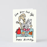 Wrap - LIVE YOUR BEST LIFE Geprägte Geburtstagskarte - Grußkarte - ROSA ECK Concept Store