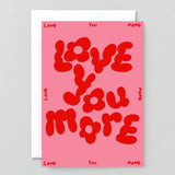 Wrap - LOVE YOU MORE' Geprägte Grußkarte - Grußkarte - ROSA ECK Concept Store