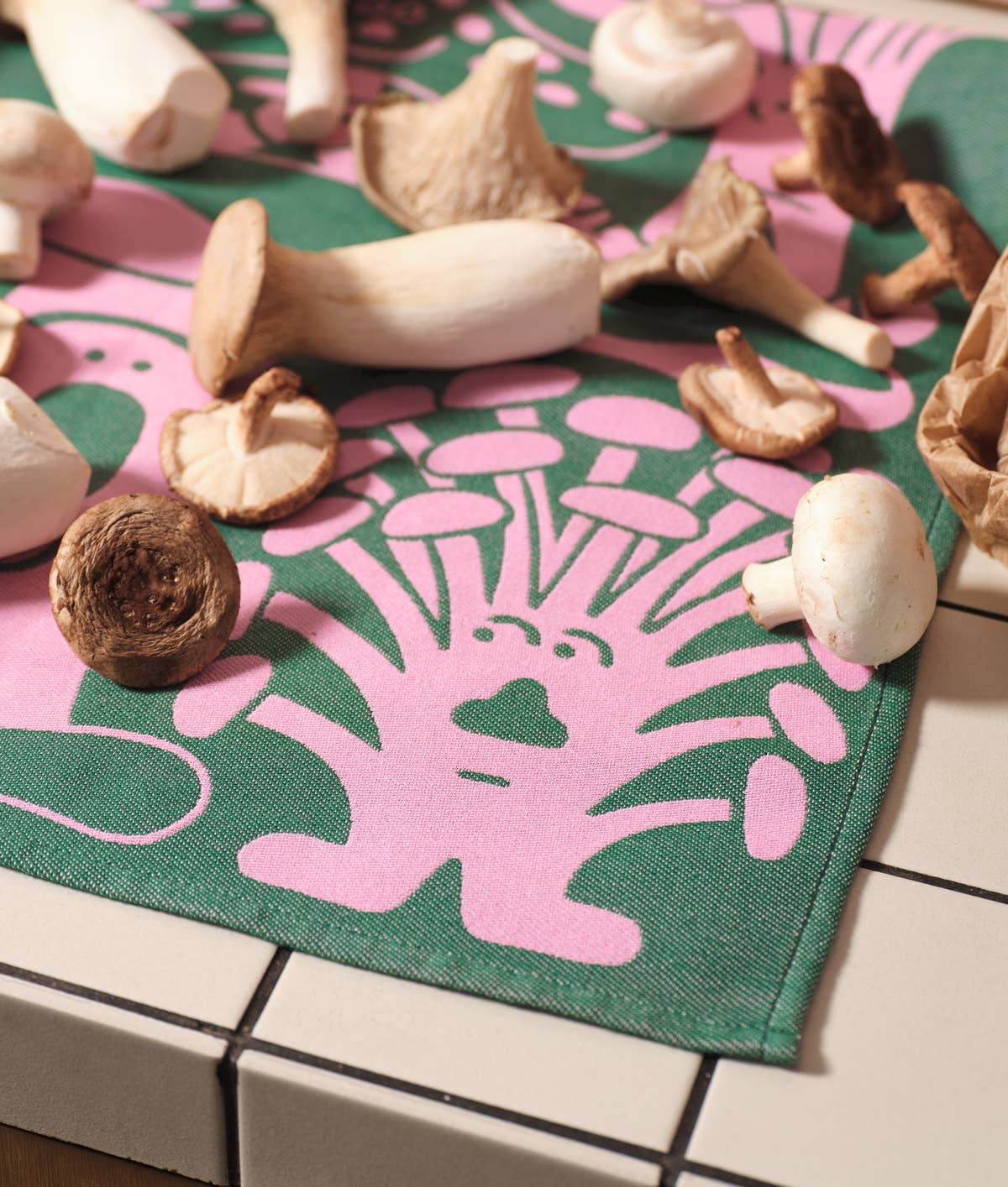 Wrap - MUSHROOMS Geschirrtuch aus Baumwolle - Geschirrtuch - ROSA ECK