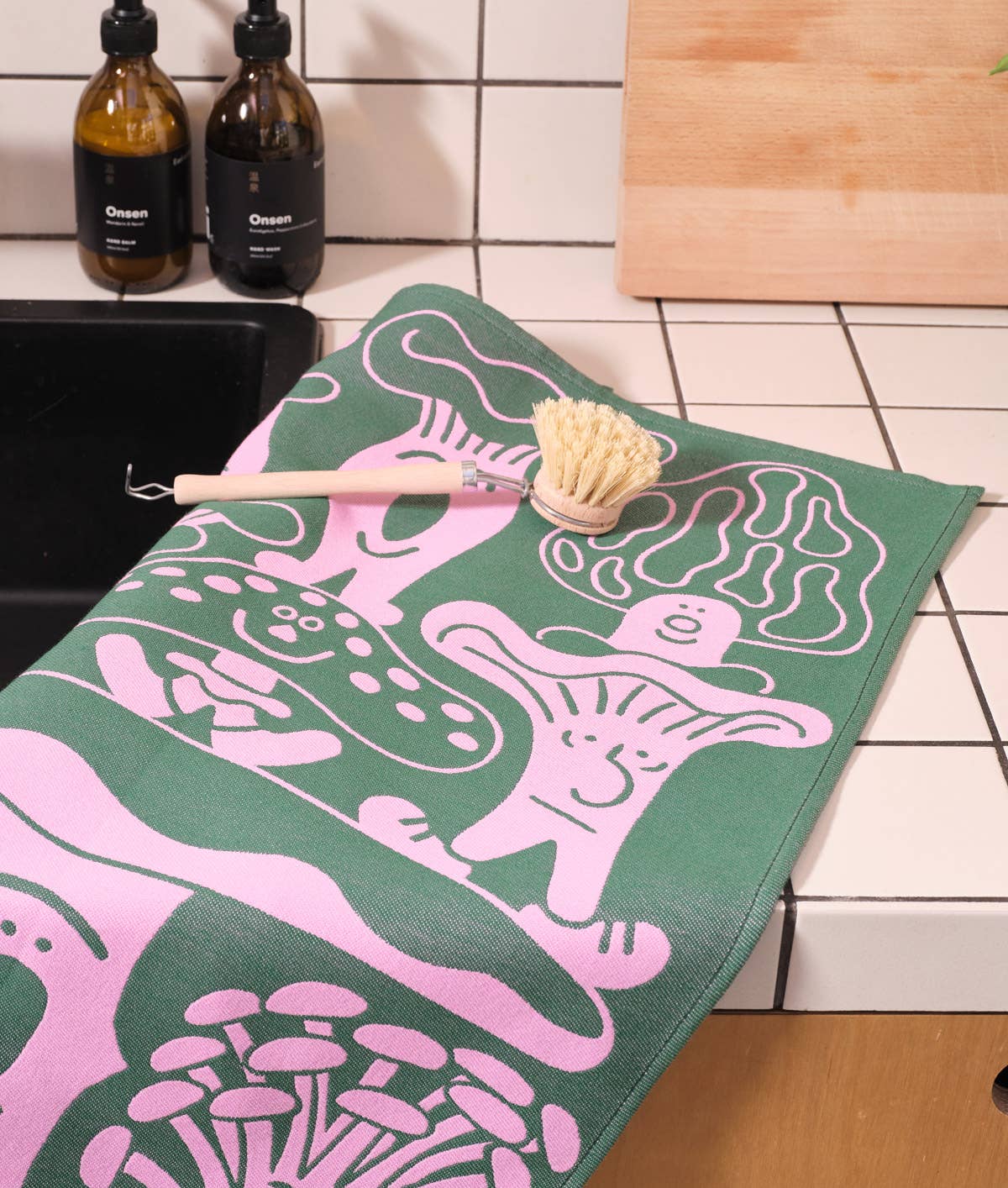 Wrap - MUSHROOMS Geschirrtuch aus Baumwolle - Geschirrtuch - ROSA ECK
