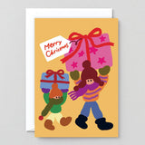 Wrap - PRESENT GIVER Weihnachtskarte - Grußkarte - ROSA ECK