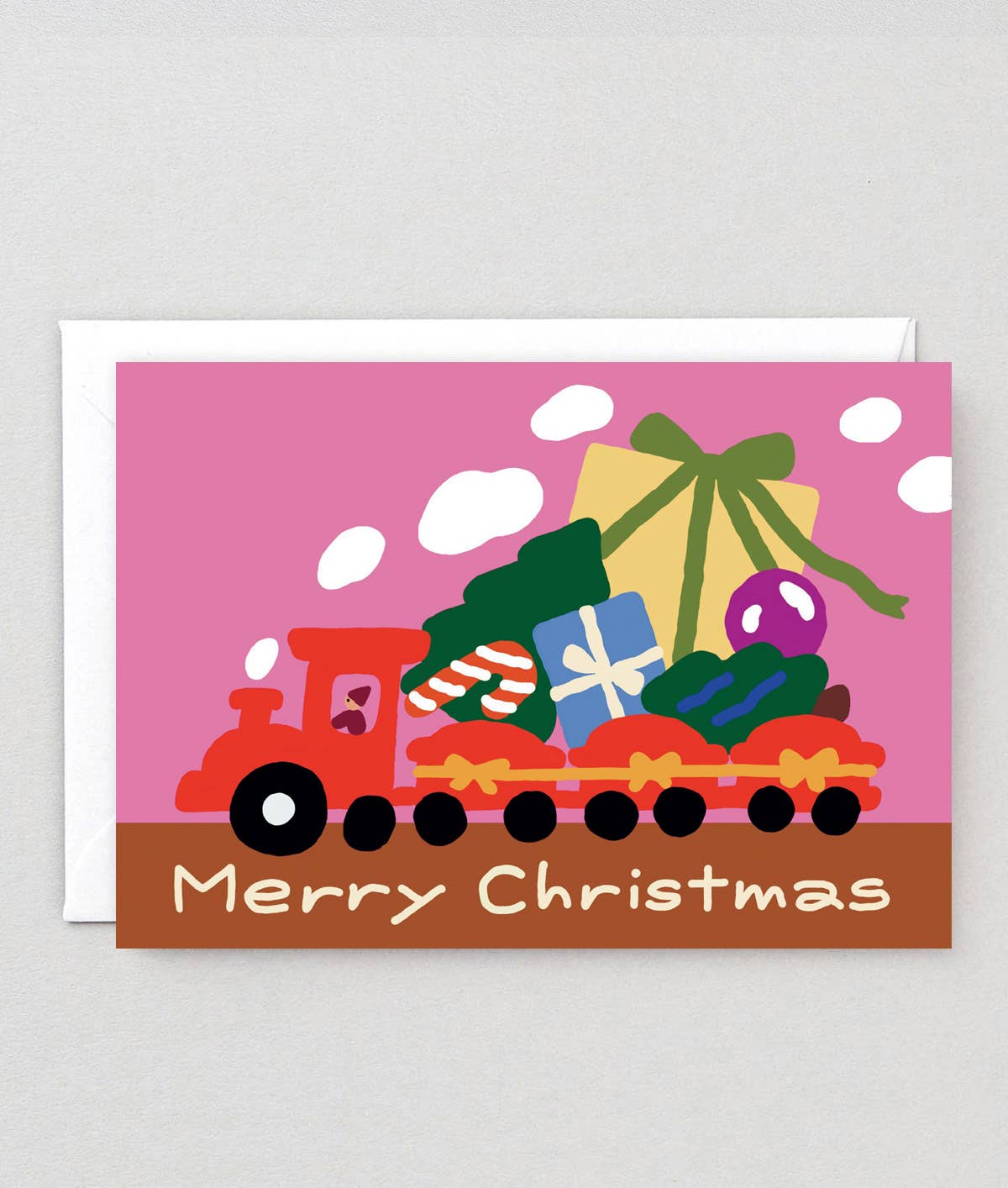 Wrap - TOY TRAIN Weihnachtskarte - Grußkarte - ROSA ECK