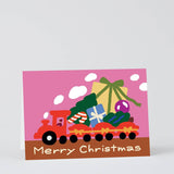 Wrap - TOY TRAIN Weihnachtskarte - Grußkarte - ROSA ECK
