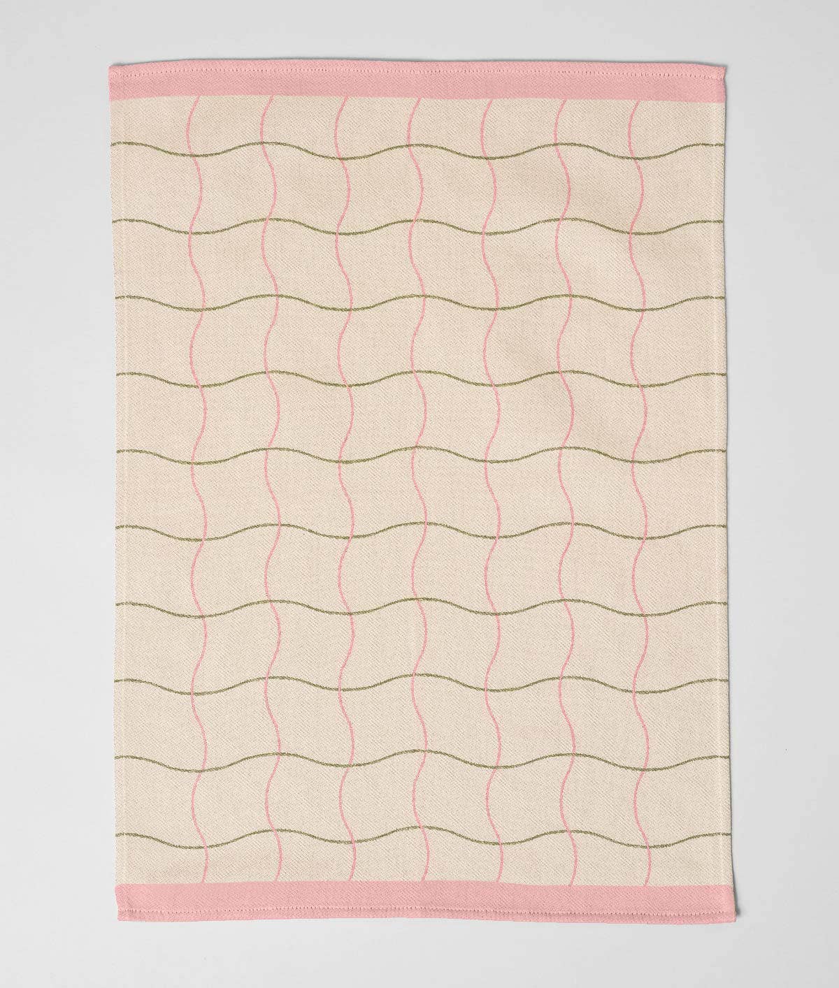 Wrap - WAVE GRID NATURAL Geschirrtuch aus Baumwolle - Geschirrtuch - ROSA ECK