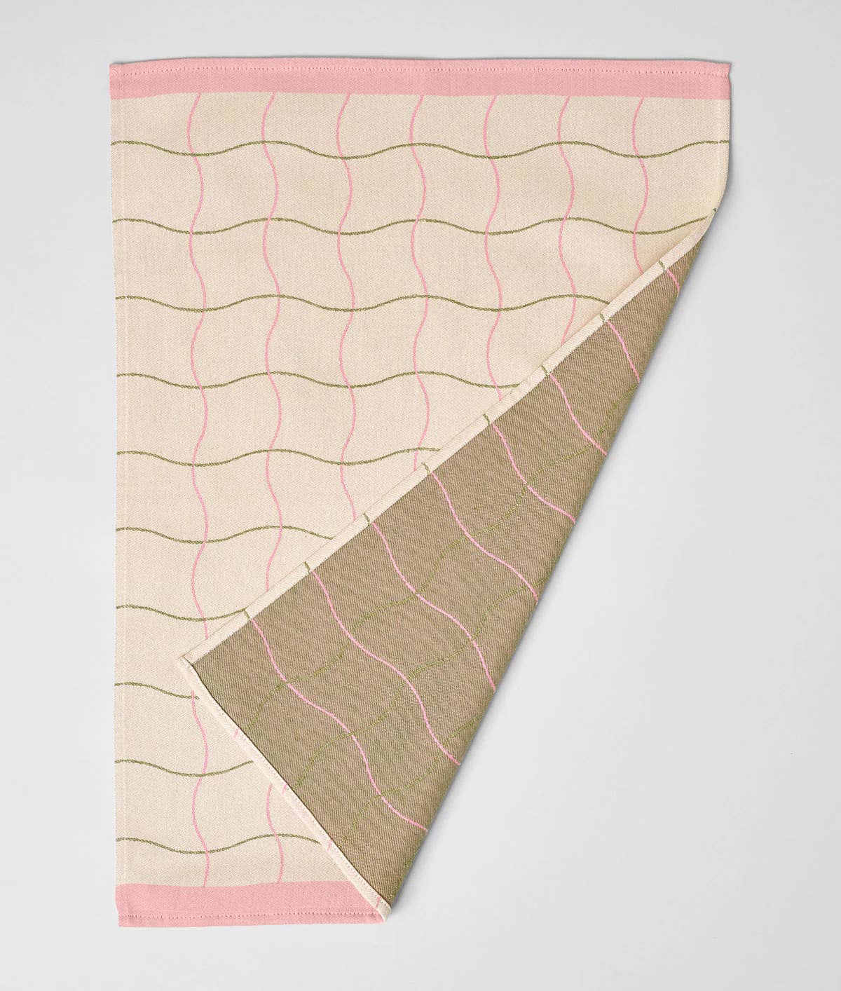 Wrap - WAVE GRID NATURAL Geschirrtuch aus Baumwolle - Geschirrtuch - ROSA ECK