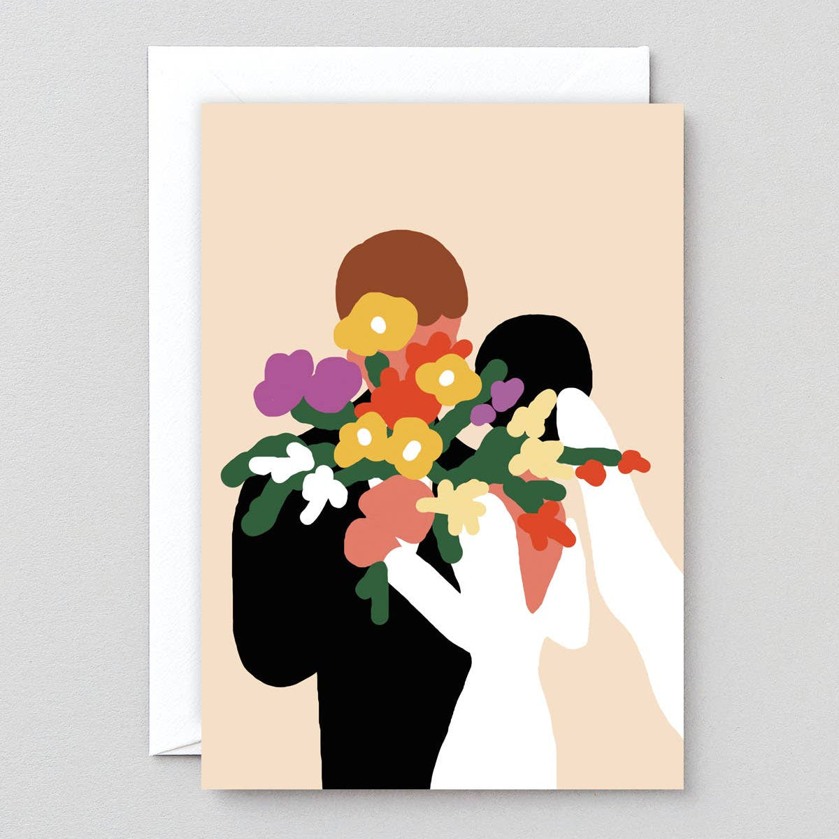 Wrap - WEDDING FLOWERS Hochzeitskarte - Grußkarte - ROSA ECK