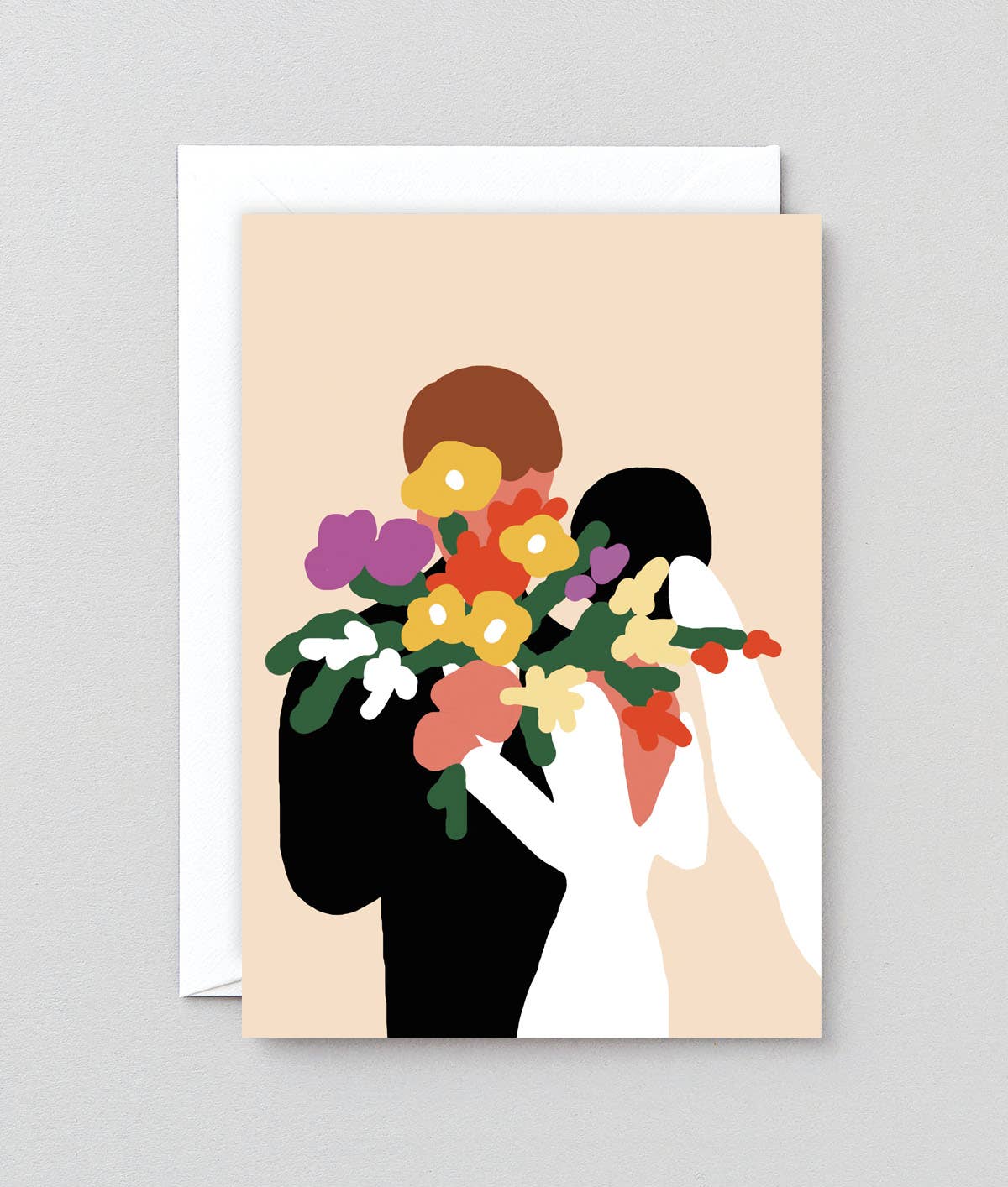 Wrap - WEDDING FLOWERS Hochzeitskarte - Grußkarte - ROSA ECK