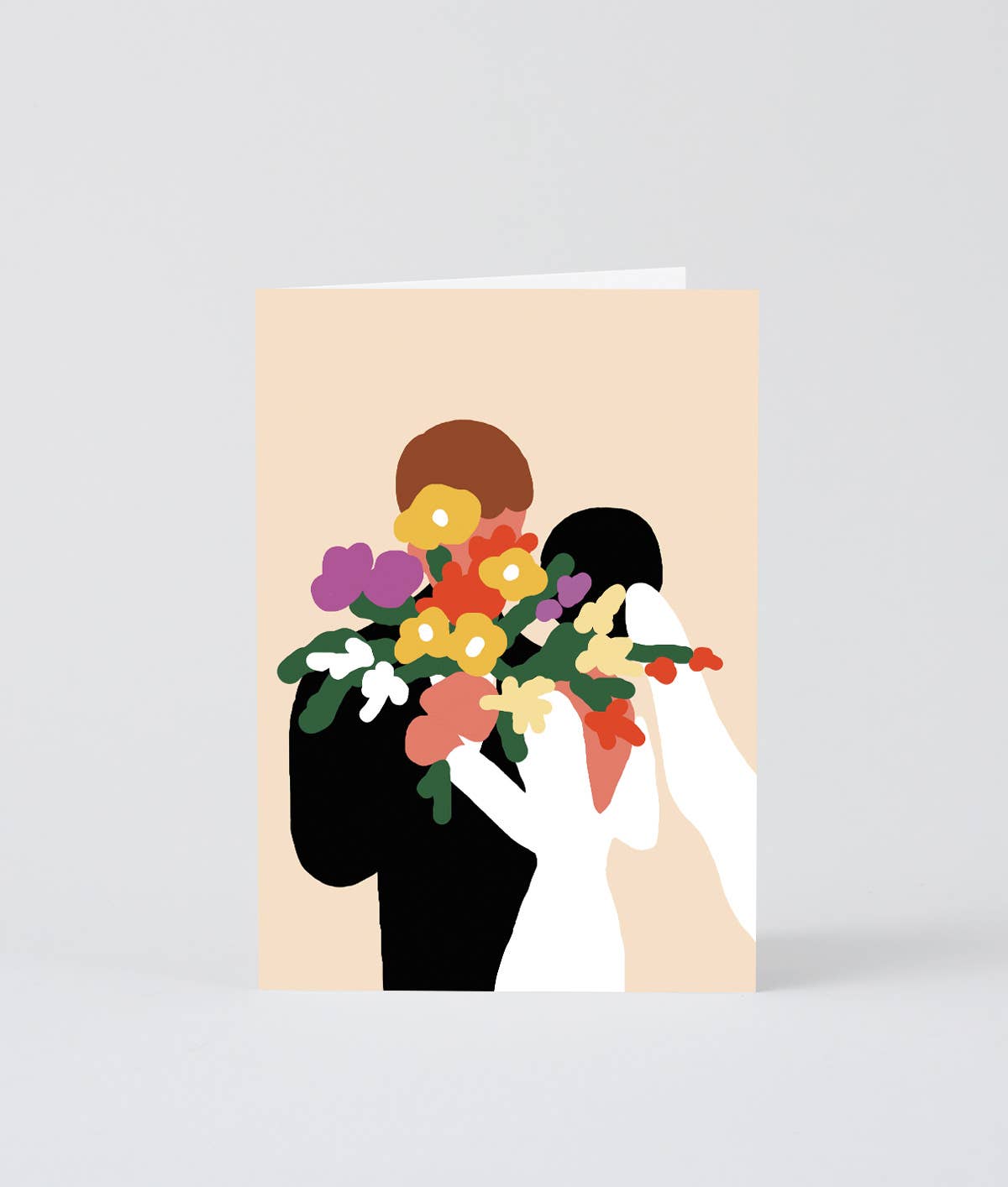 Wrap - WEDDING FLOWERS Hochzeitskarte - Grußkarte - ROSA ECK