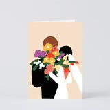 Wrap - WEDDING FLOWERS Hochzeitskarte - Grußkarte - ROSA ECK
