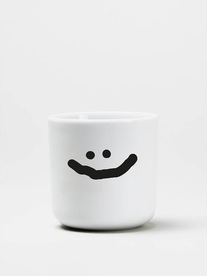 yahya studio - BIPOLAR Becher aus Porzellan - ROSA ECK - Smiley, Tasse,