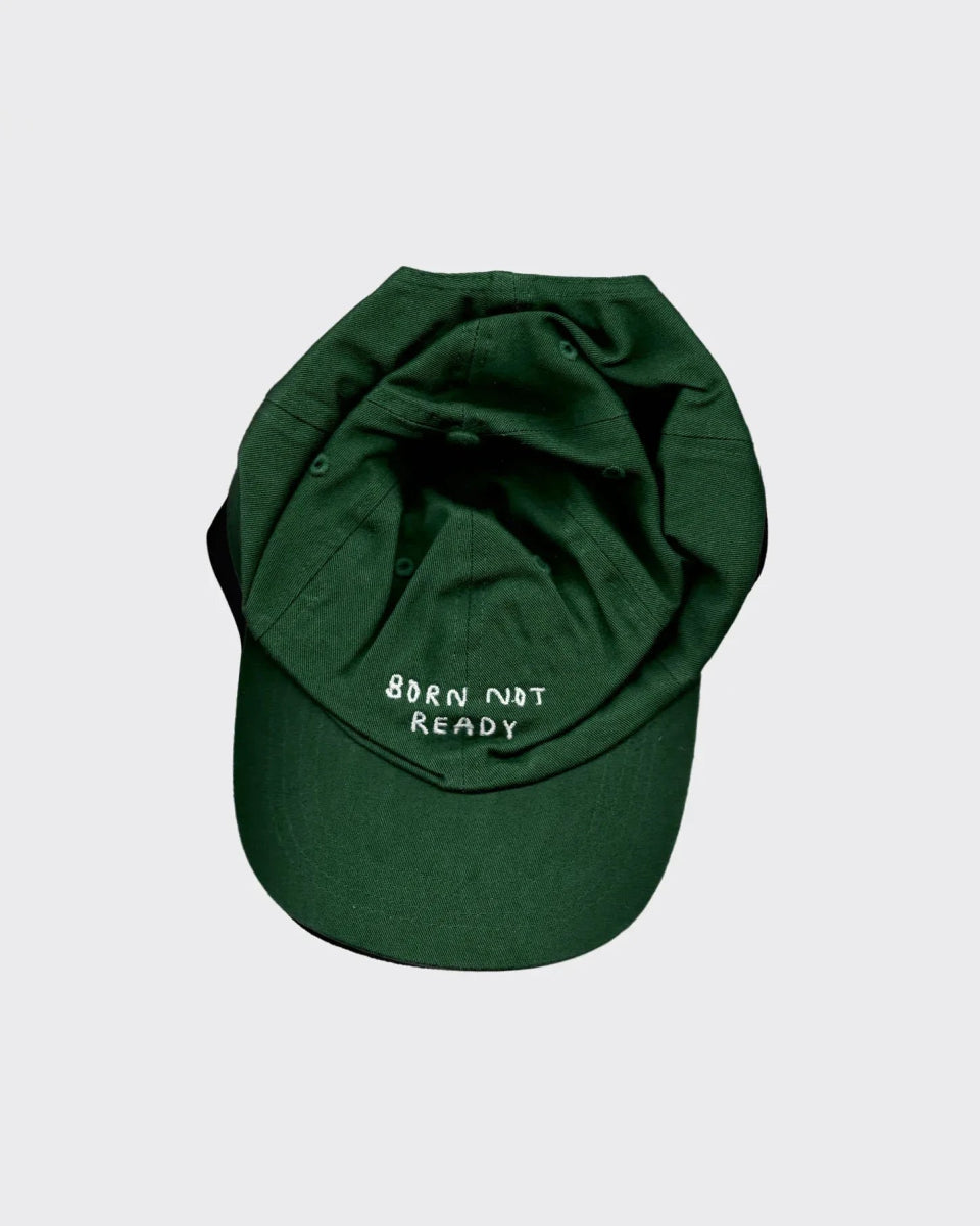 yahya studio - BORN NOT READY Unisex Cap mit Spruch • Dunkelgrün - Cap - ROSA ECK Concept Store