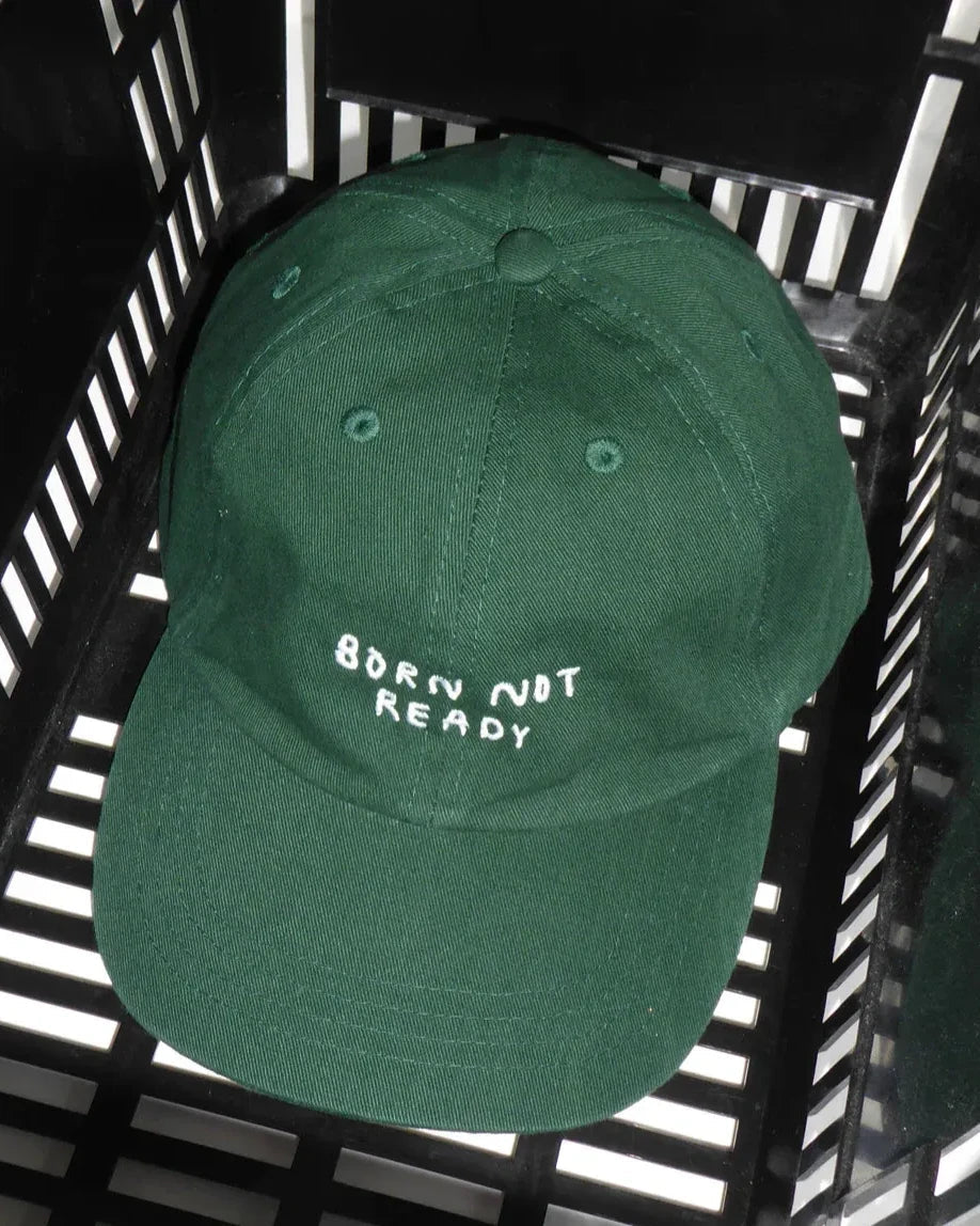 yahya studio - BORN NOT READY Unisex Cap mit Spruch • Dunkelgrün - Cap - ROSA ECK Concept Store