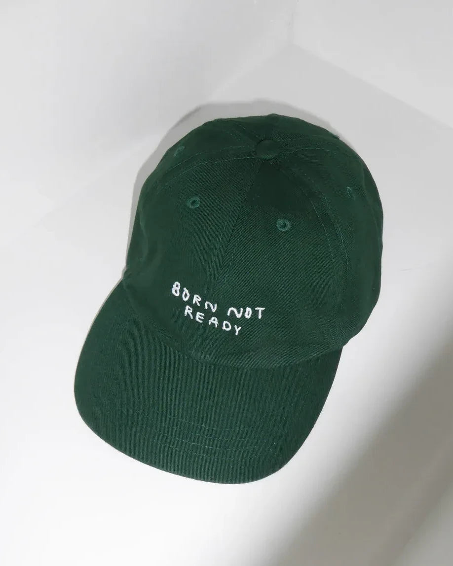 yahya studio - BORN NOT READY Unisex Cap mit Spruch • Dunkelgrün - Cap - ROSA ECK Concept Store