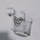 yahya studio - DON'T CARE Trinkglas mit Statement - ROSA ECK - Glas, ,