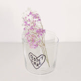 yahya studio - DON'T CARE Trinkglas mit Statement - ROSA ECK - Glas, ,