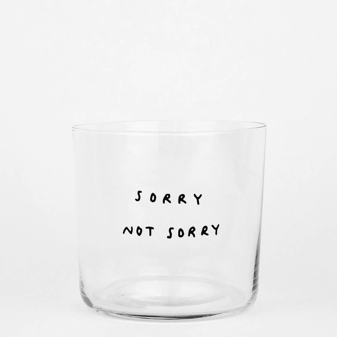 yahya studio - SORRY NOT SORRY Trinkglas mit Statement - ROSA ECK - Glas, ,