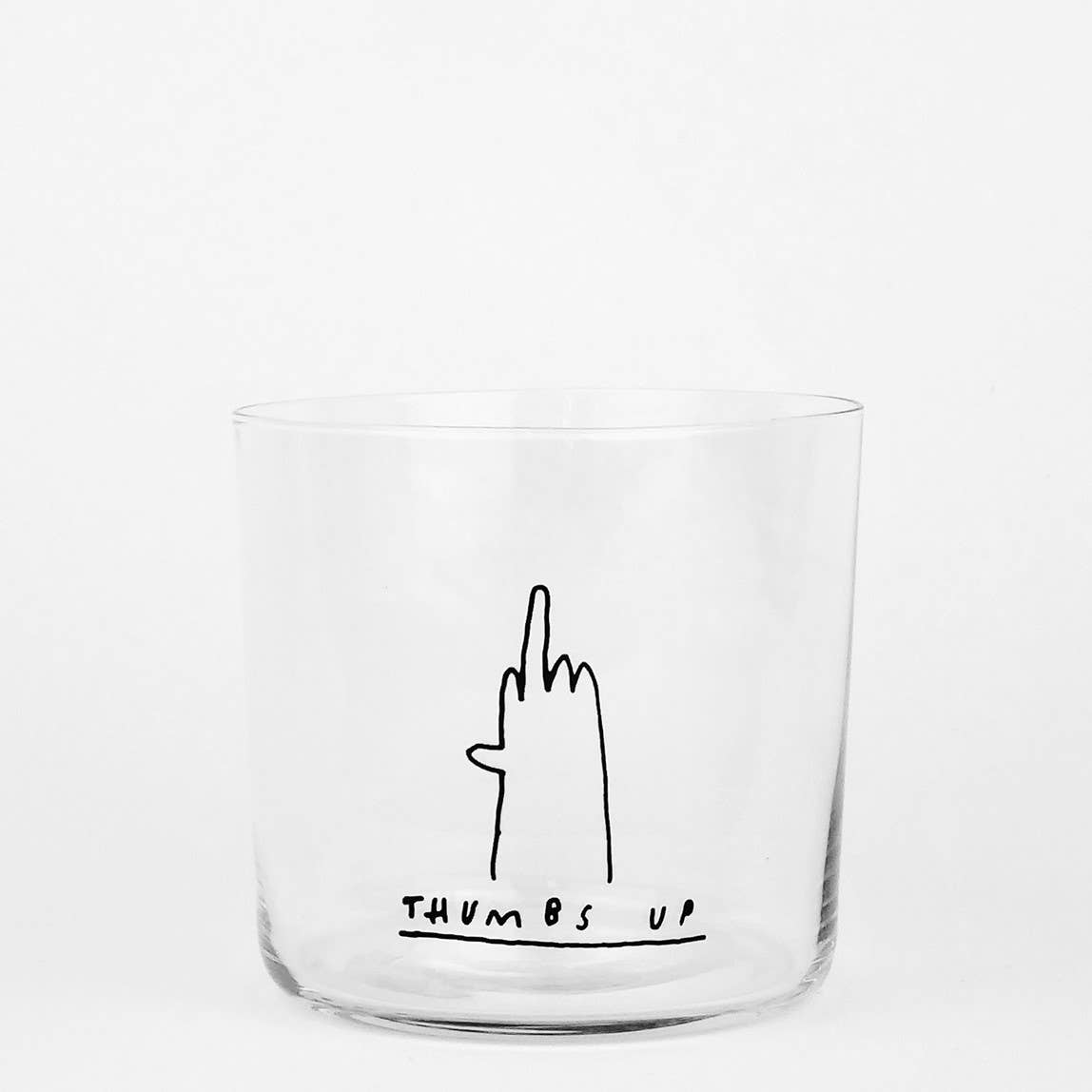 yahya studio - THUMBS UP Trinkglas mit Statement - ROSA ECK - Glas, ,