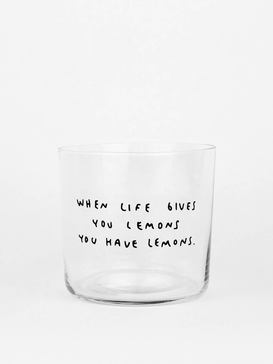 yahya studio - WHEN LIFE GIVES YOU LEMONS … Trinkglas mit Statement - ROSA ECK - Glas, ,