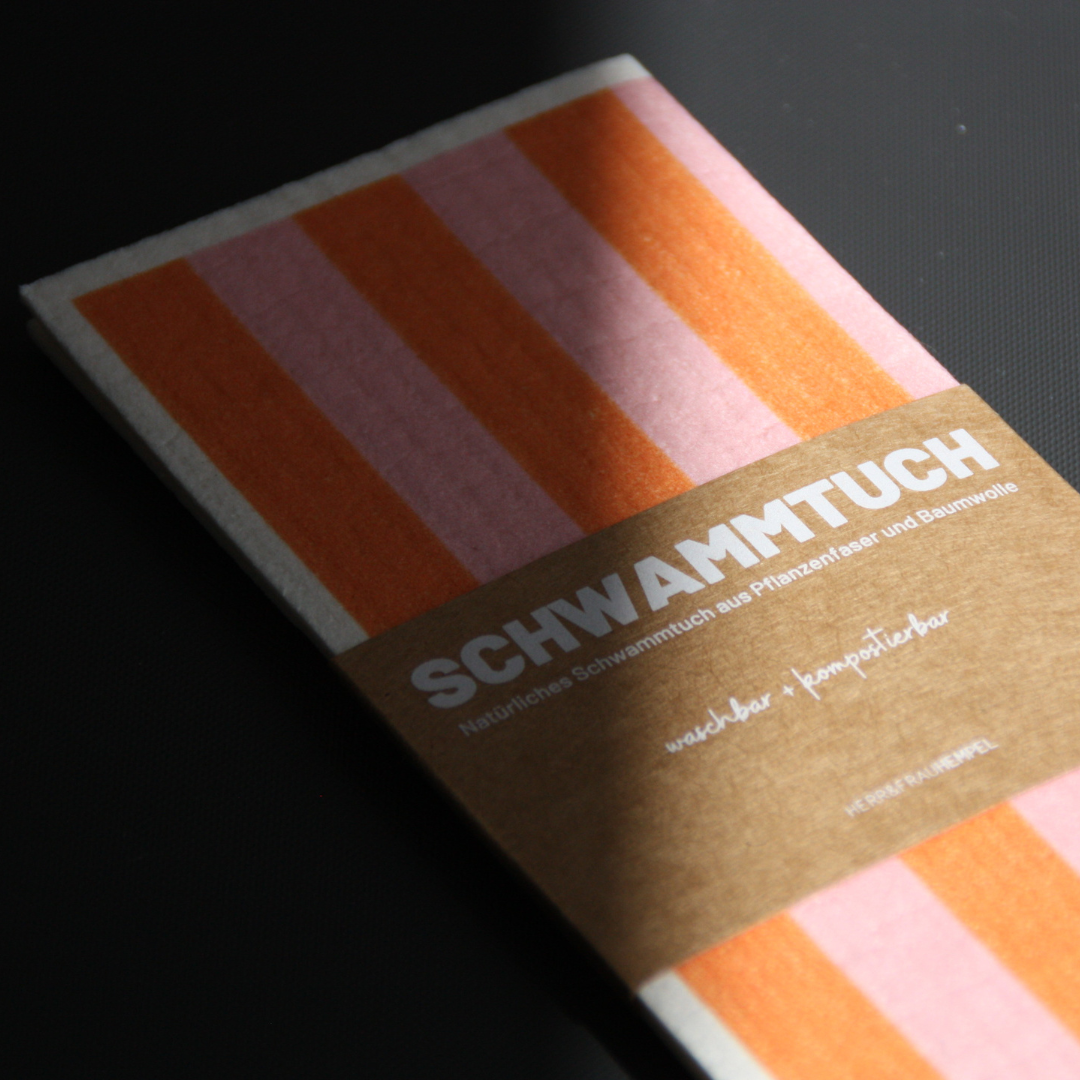 Schwammtuch: Streifen rosa-rot - ROSA ECK Concept Store