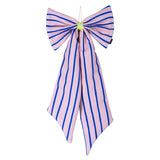 Große Dekoschleife zum Aufhängen • Streifen Pfirsich/Blau