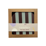 Gestreifter Untersetzer (4er-Set) • Mint/Aubergine