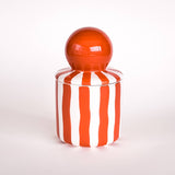 STRIPES Kerze im Keramikgefäß • Cotto Orange