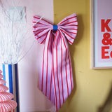 Weihnachtsschleife zum Aufhängen • Streifen Pink/Rot