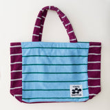 Handtuchtasche mit Streifen • Plum / Light Blue