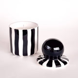 STRIPES Kerze im Keramikgefäß • vulcano black