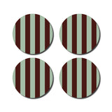 Gestreifter Untersetzer (4er-Set) • Mint/Aubergine