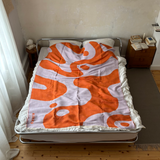 KLEKKS NO. 8 Leichte Baumwolldecke • Orange