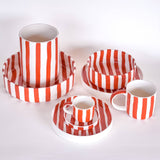 STRIPES Espressotasse mit Untersetzer • Cotto Orange