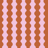 Tragetasche aus Baumwolle • Wavy Pink + Braun