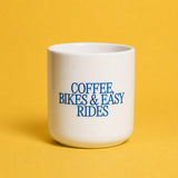 COFFEE, BIKES & easy rides Porzellanbecher von studio ciao, weiß, 250 ml