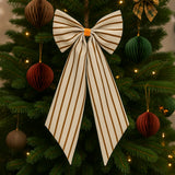 Weihnachtsschleife zum Aufhängen • Streifen Creme/Braun