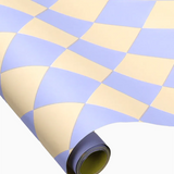 Geschenkpapier-Rolle • Kariert Hellblau/Buttergelb
