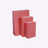 Geschenktüte mit Boden • Streifen Rot/Blau/Rosa