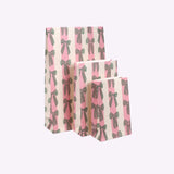 Geschenktüte mit Boden • Schleifen/Streifen Grün/Rosa