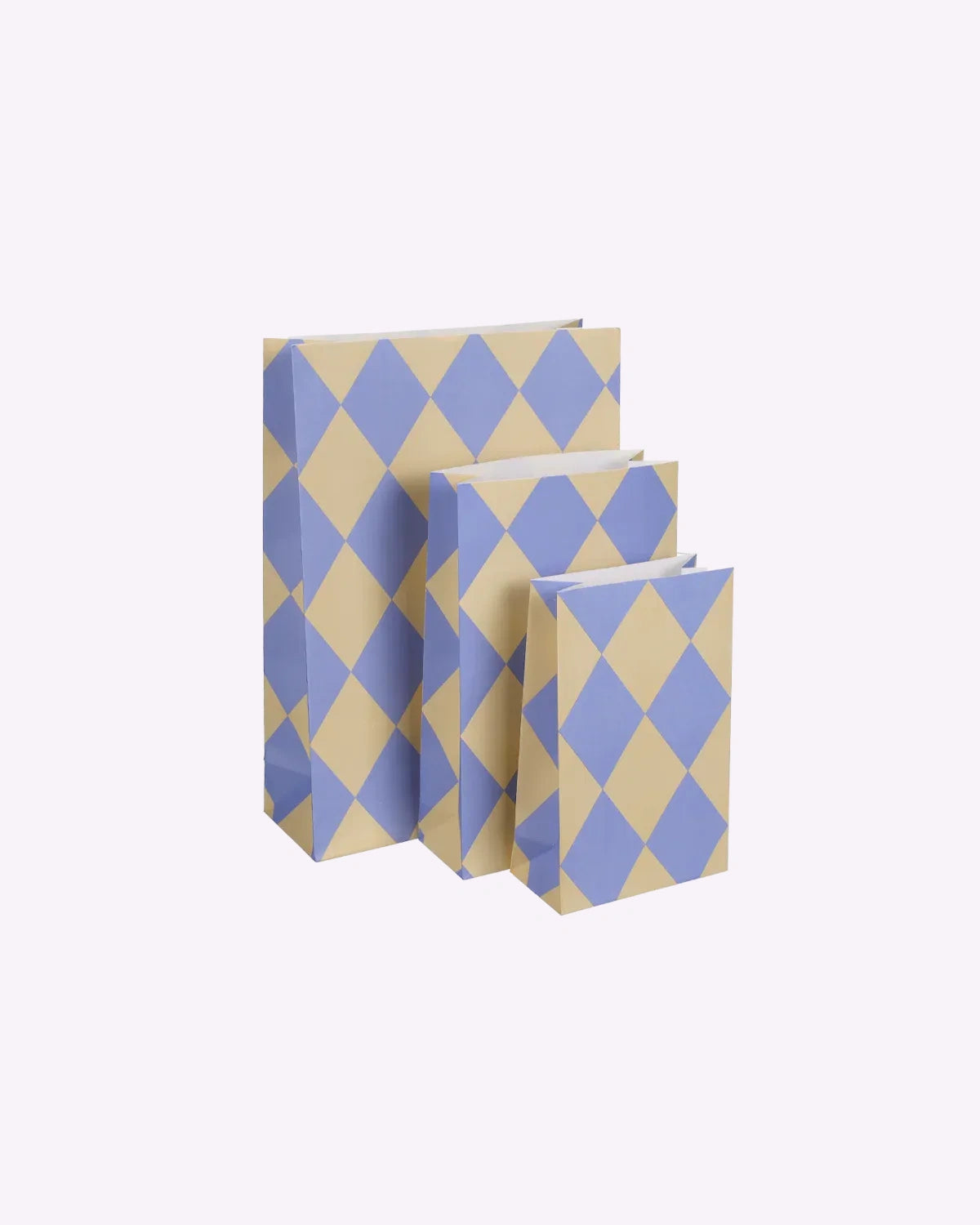 Geschenktüte mit Boden • Kariert Hellblau/Gelb