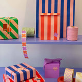 Geschenktüte mit Boden • Kariert Rot/Rosa