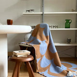 KLEKKS NO. 30 Wolldecke in Hellblau/Orange