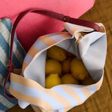 KNITTED STRIPES Shopper • marzipan + sky