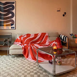 KLEKKS NO. 5 Baumwolldecke in Rot/Rosa