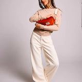 OLIVIA Bauchtasche • Cord Ziegelrot