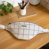 OLIVIA Bauchtasche • Karo Ecru / Blau