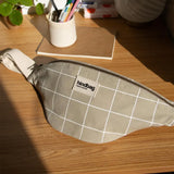 OLIVIA Bauchtasche • Karo Lehmgrün / Weiß