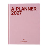 A-Journal - A-PLANNER Terminplaner für 2027 • Pink Linen - ROSA ECK
